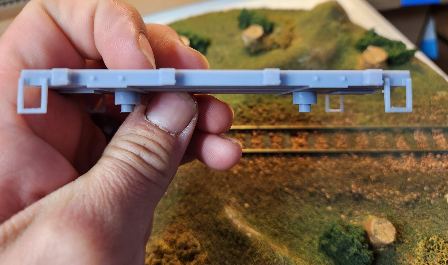 On30 3D Printed 16ft Flat Car Chassis(Set of 3)