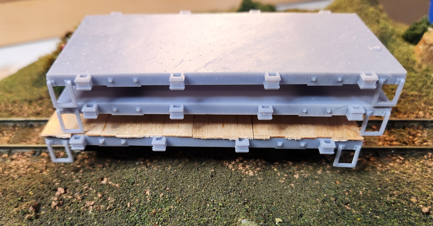 On30 3D Printed 16ft Flat Car Chassis(Set of 3)