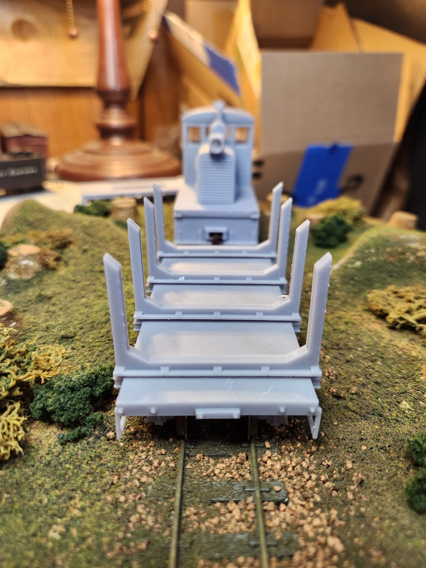 On30 3D Printed 16ft Flat Car with log bunks(Set of 2)