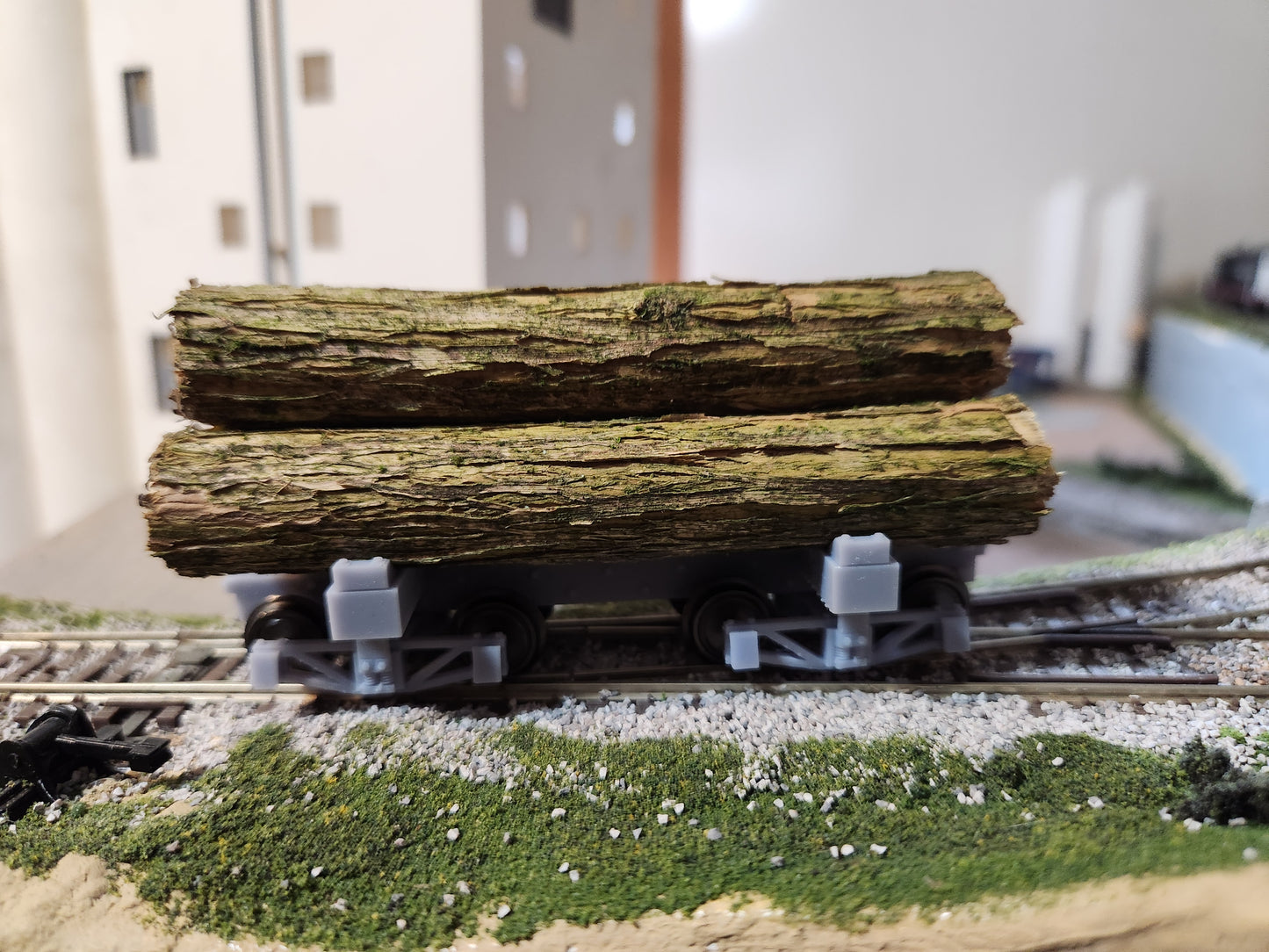 On30 3D Printed 16ft Skeleton Log Cars with trucks(Set of 2)