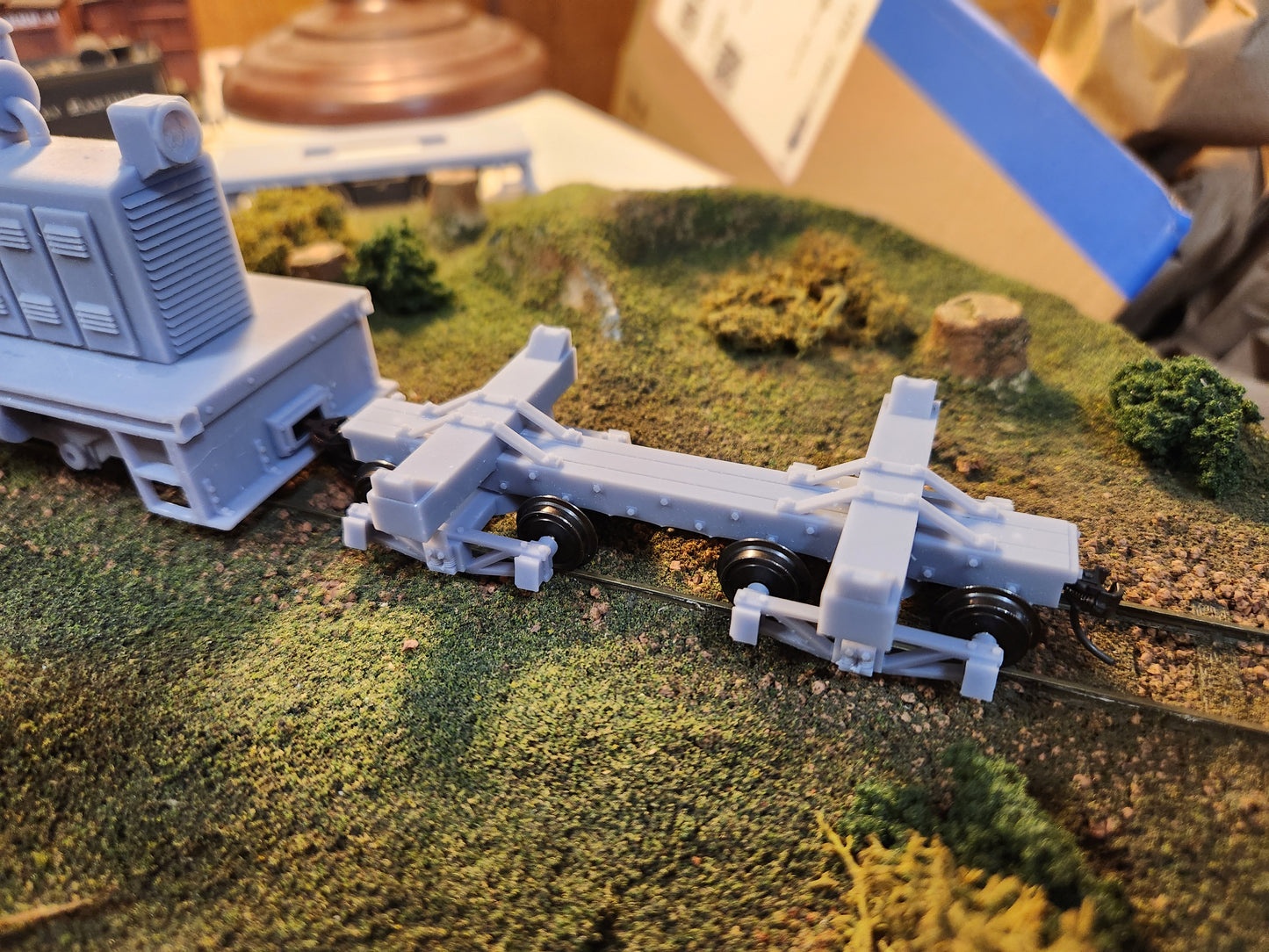 On30 3D Printed 16ft Skeleton Log Cars with trucks(Set of 2)
