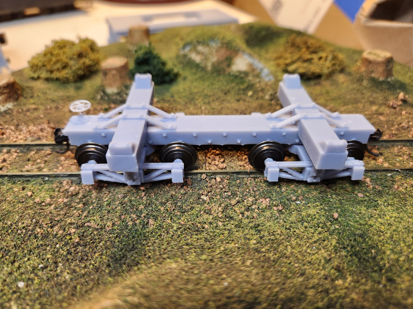 On30 3D Printed 16ft Skeleton Log Cars with trucks(Set of 2)