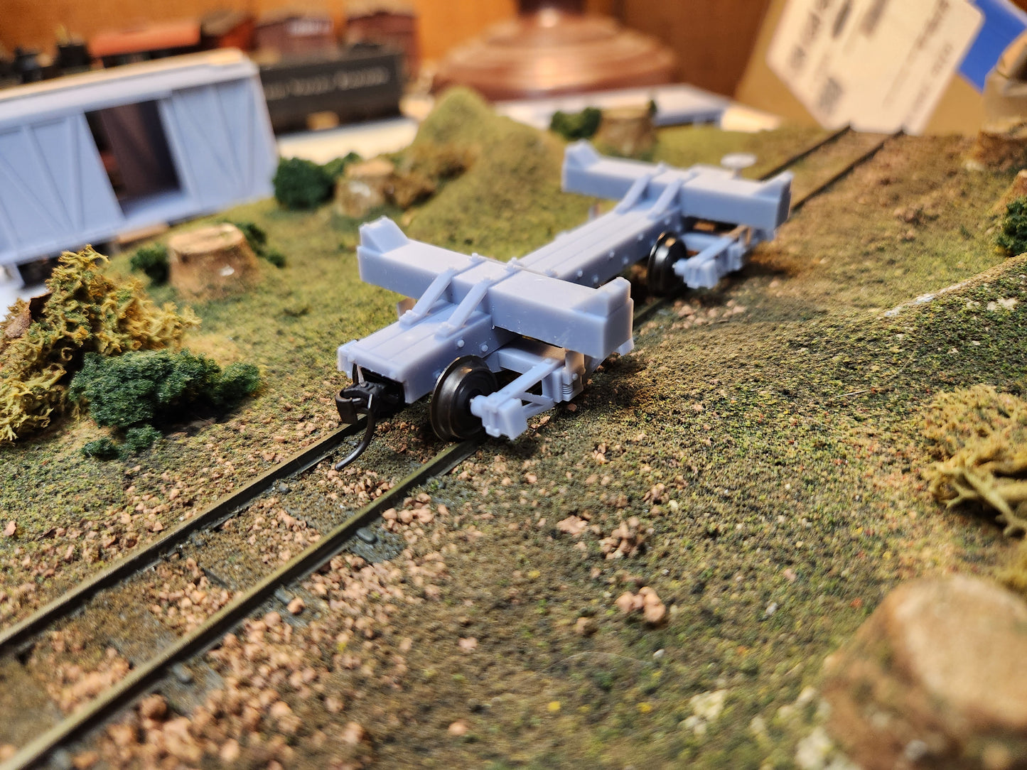 On30 3D Printed 16ft Skeleton Log Cars with trucks(Set of 2)