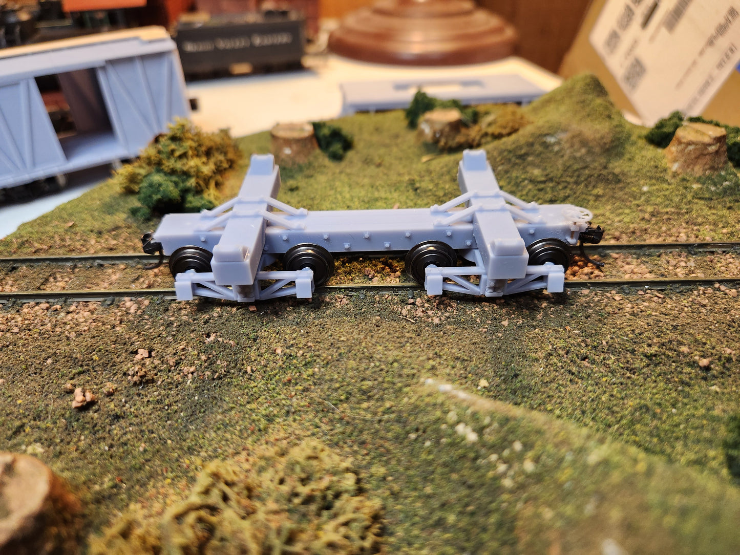 On30 3D Printed 16ft Skeleton Log Cars with trucks(Set of 2)