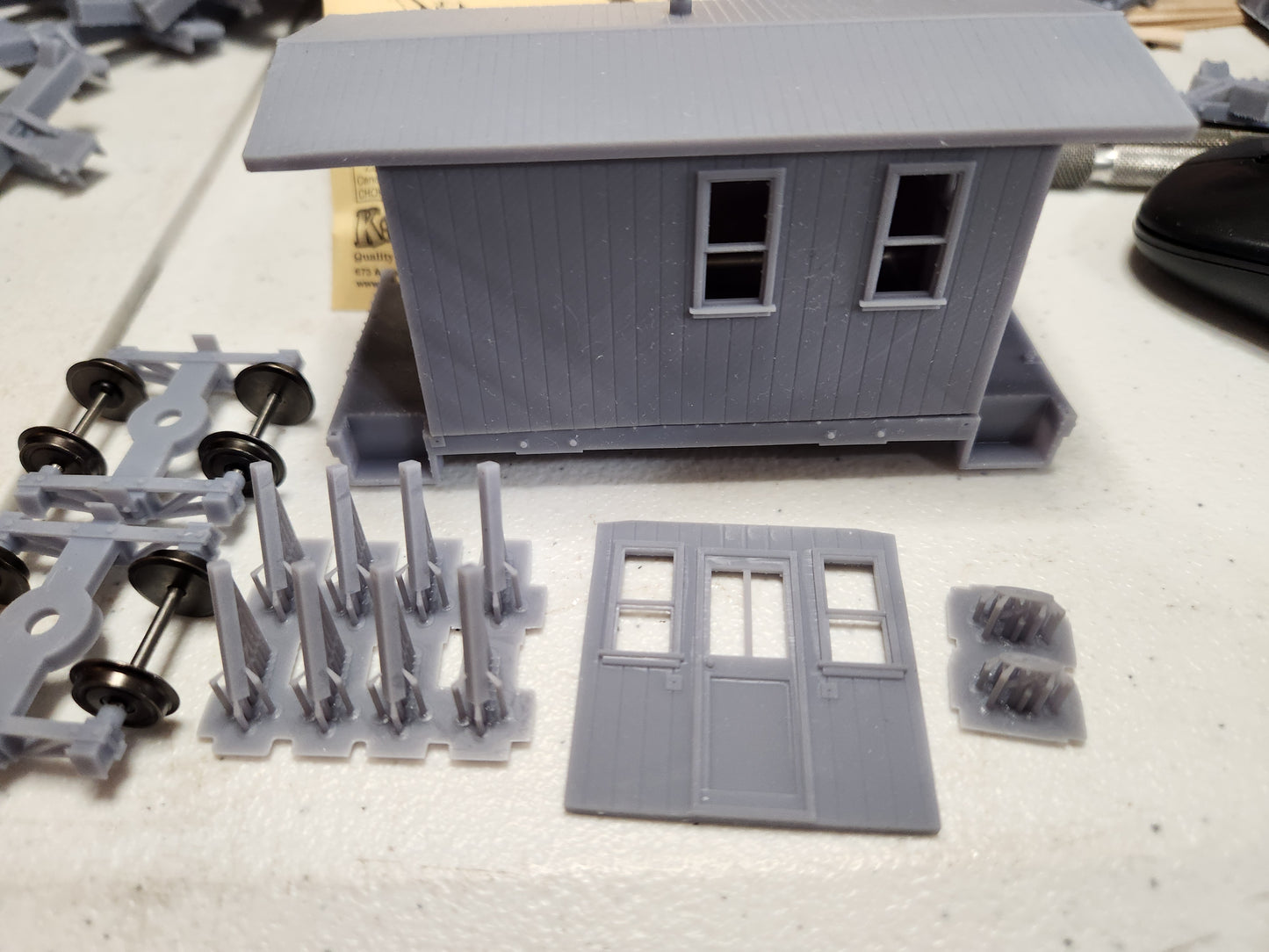 On30 3D Printed Short Caboose Kit With Trucks