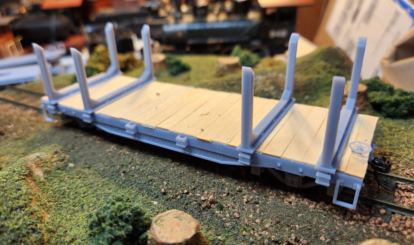 On30 3D Printed 25ft Flat Car with log bunks(Set of 2)