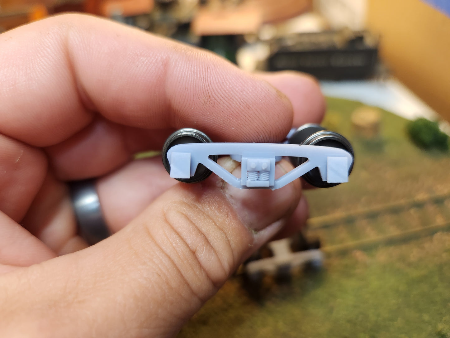On30 3D Printed Bettendorf Trucks with 20" Metal Wheels