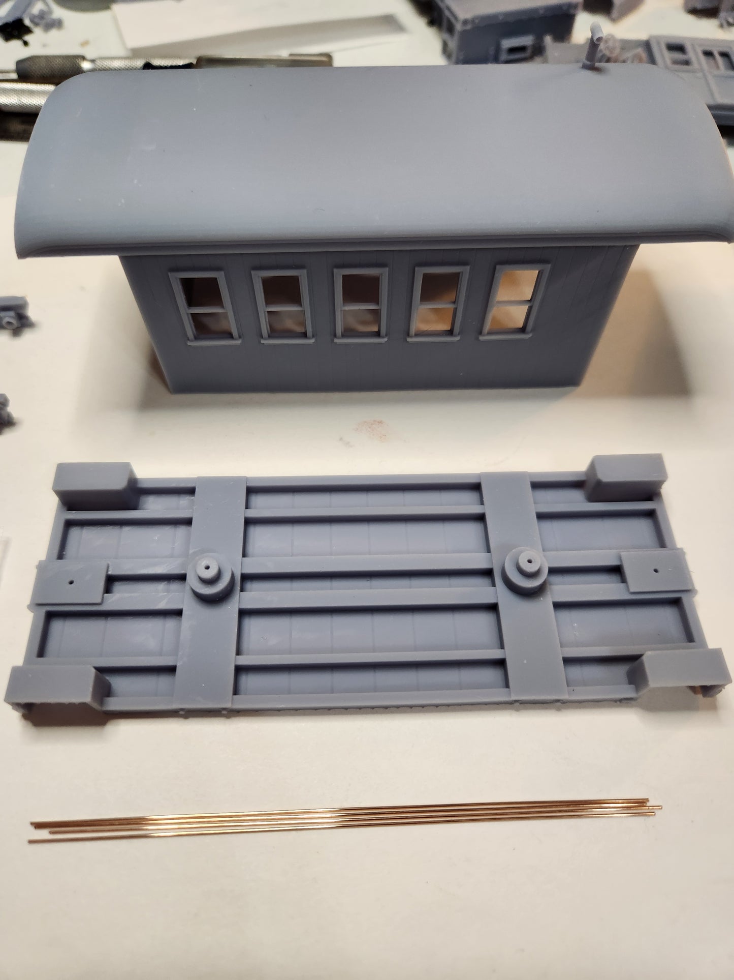 On30 3D Printed Short Coach Kit With round roof