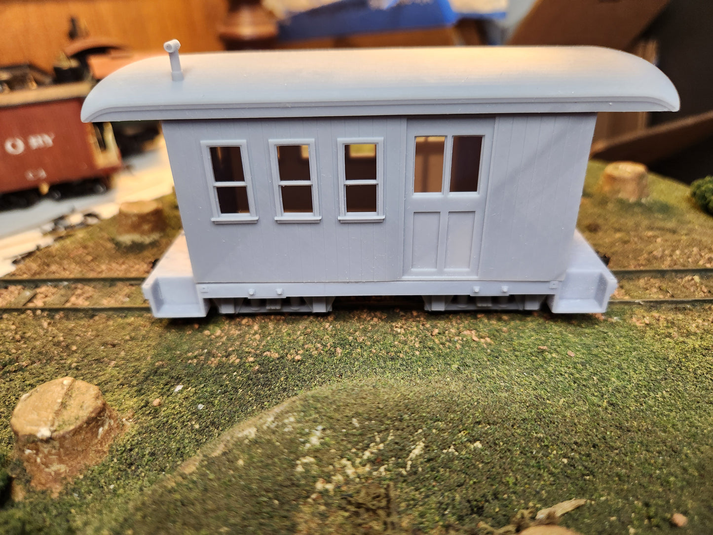 On30 3D Printed Short Combine Kit With Round Roof