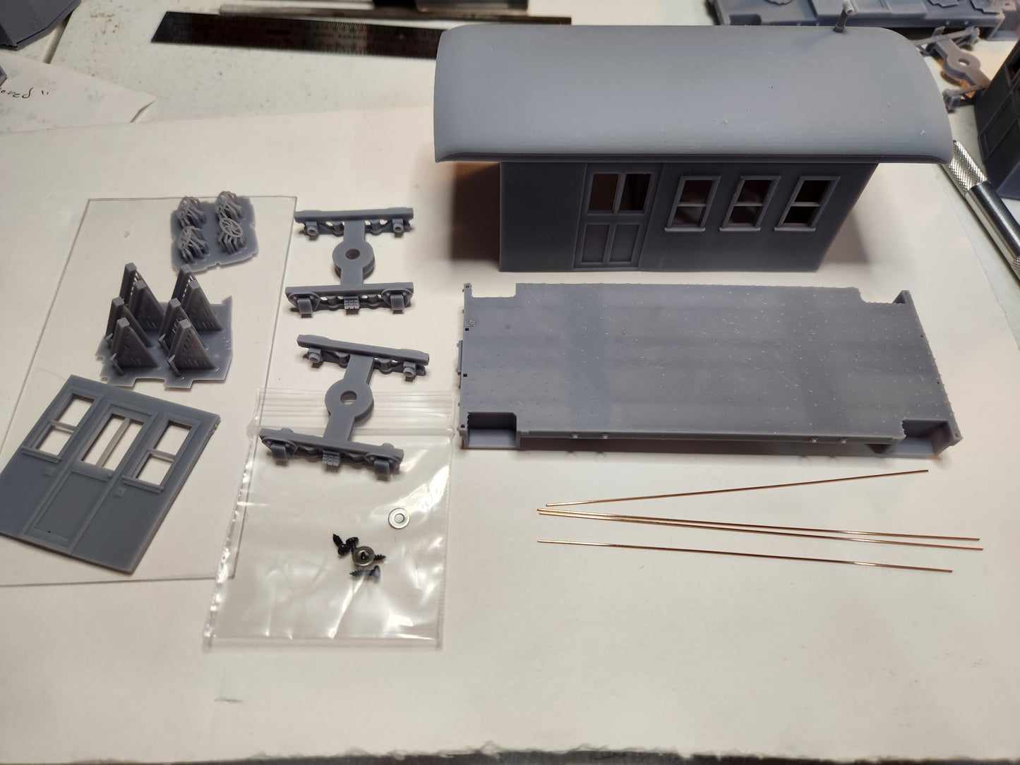 On30 3D Printed Short Combine Kit With Round Roof