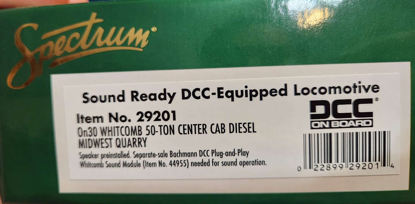 Bachmann On30 Withcomb 50 Ton Center Cab Diesel DCC, Sound ready