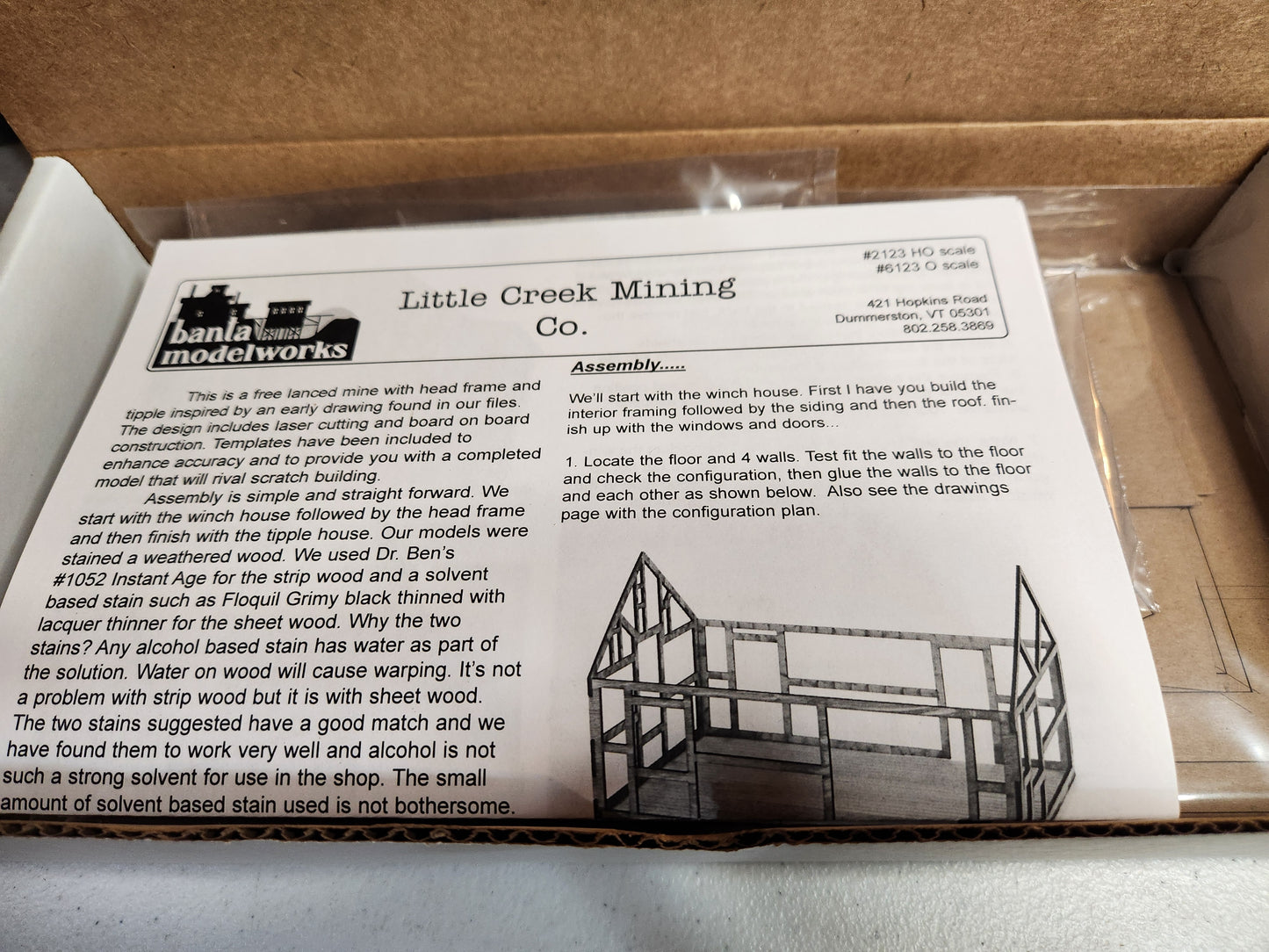 Little Creek Mining Co. O Scale Craftsman Kit Banta Modelworks #6123