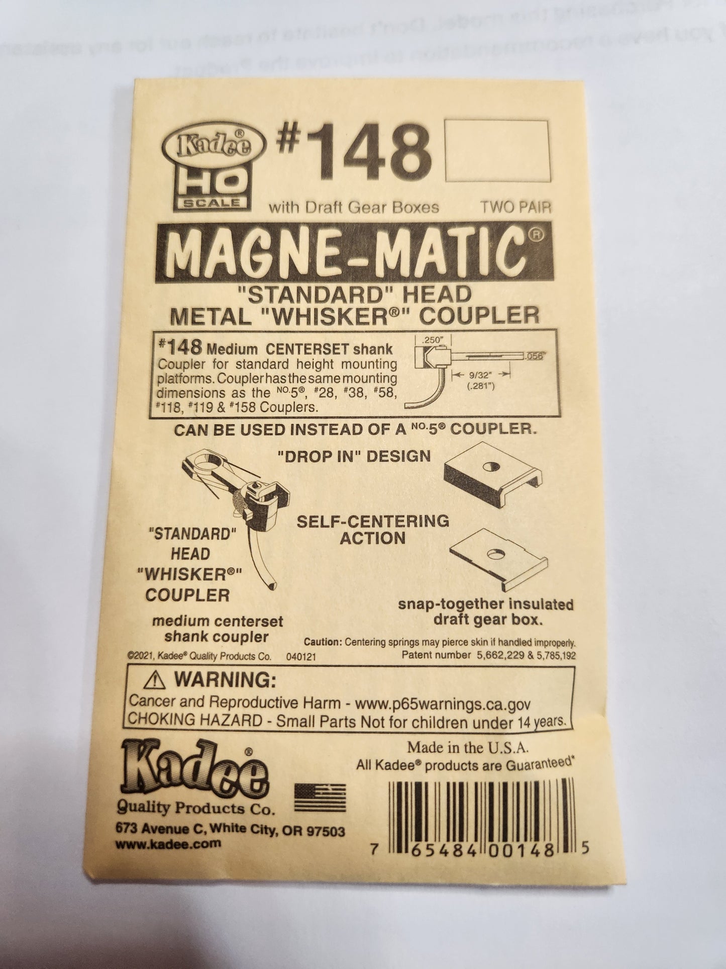 Kadee #148 couplers with draft gear boxes