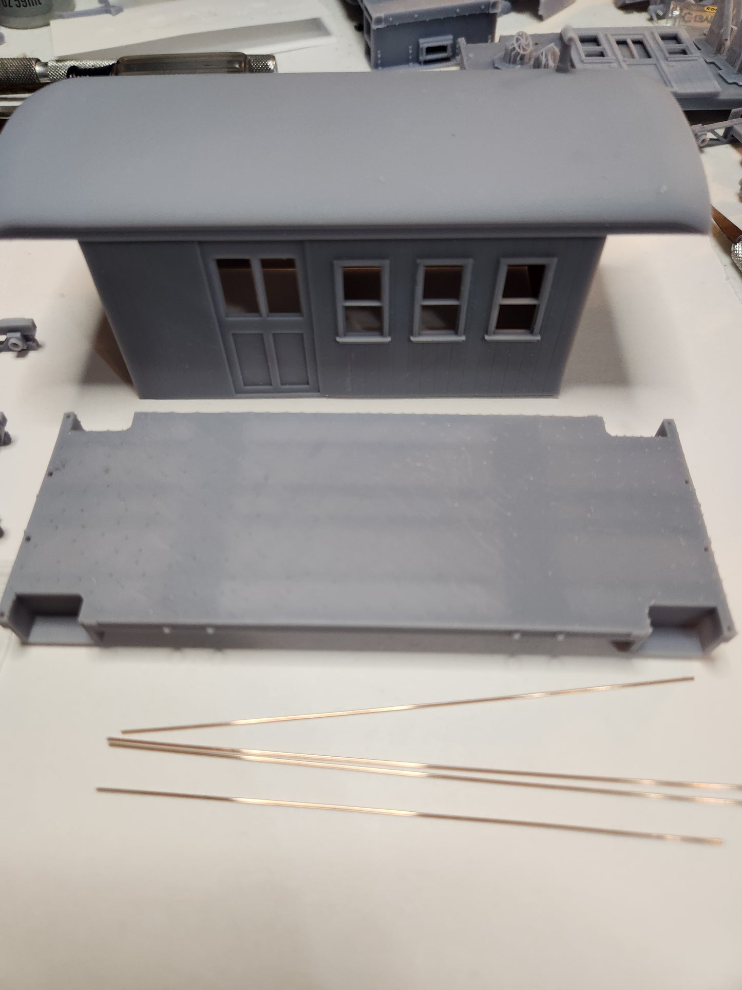 On30 3D Printed Short Combine Kit With Round Roof