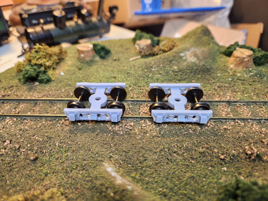 On30 3D Printed Passenger Trucks with 20" Metal Wheels