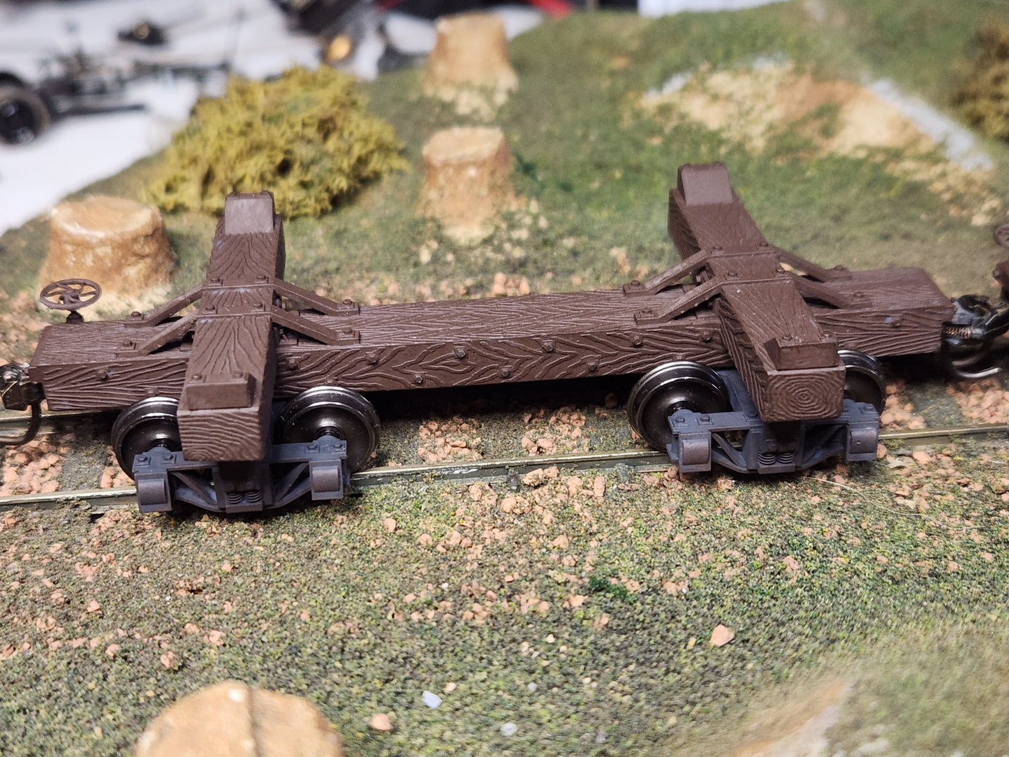 On30 3D Printed 16ft Skeleton Log Cars with trucks(Set of 2)