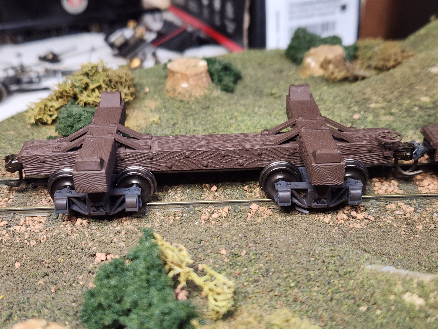 On30 3D Printed 16ft Skeleton Log Cars with trucks(Set of 2)