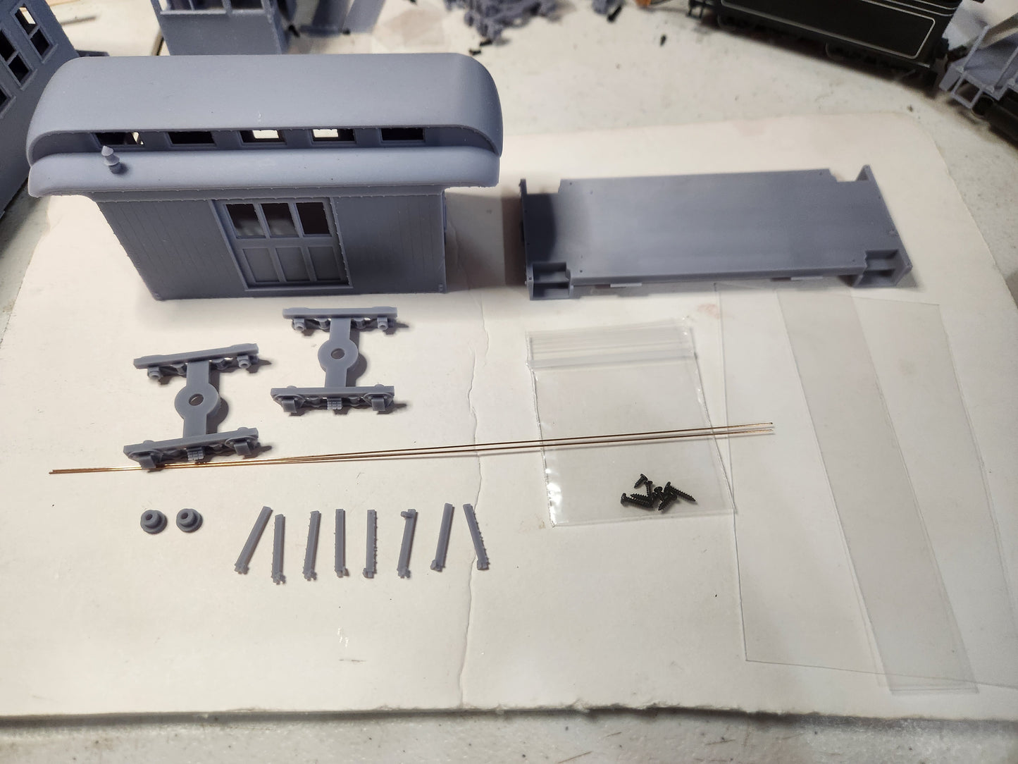On30 3D Printed Short Baggage Car Kit With Clerestory Roof