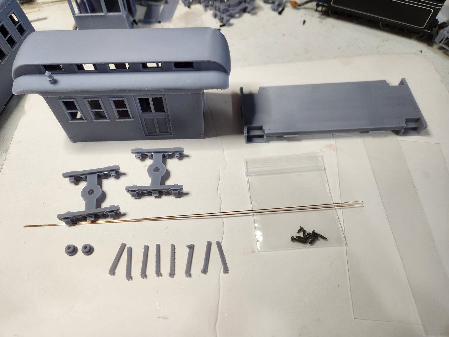 On30 3D Printed Short Combine Kit With Clerestory Roof