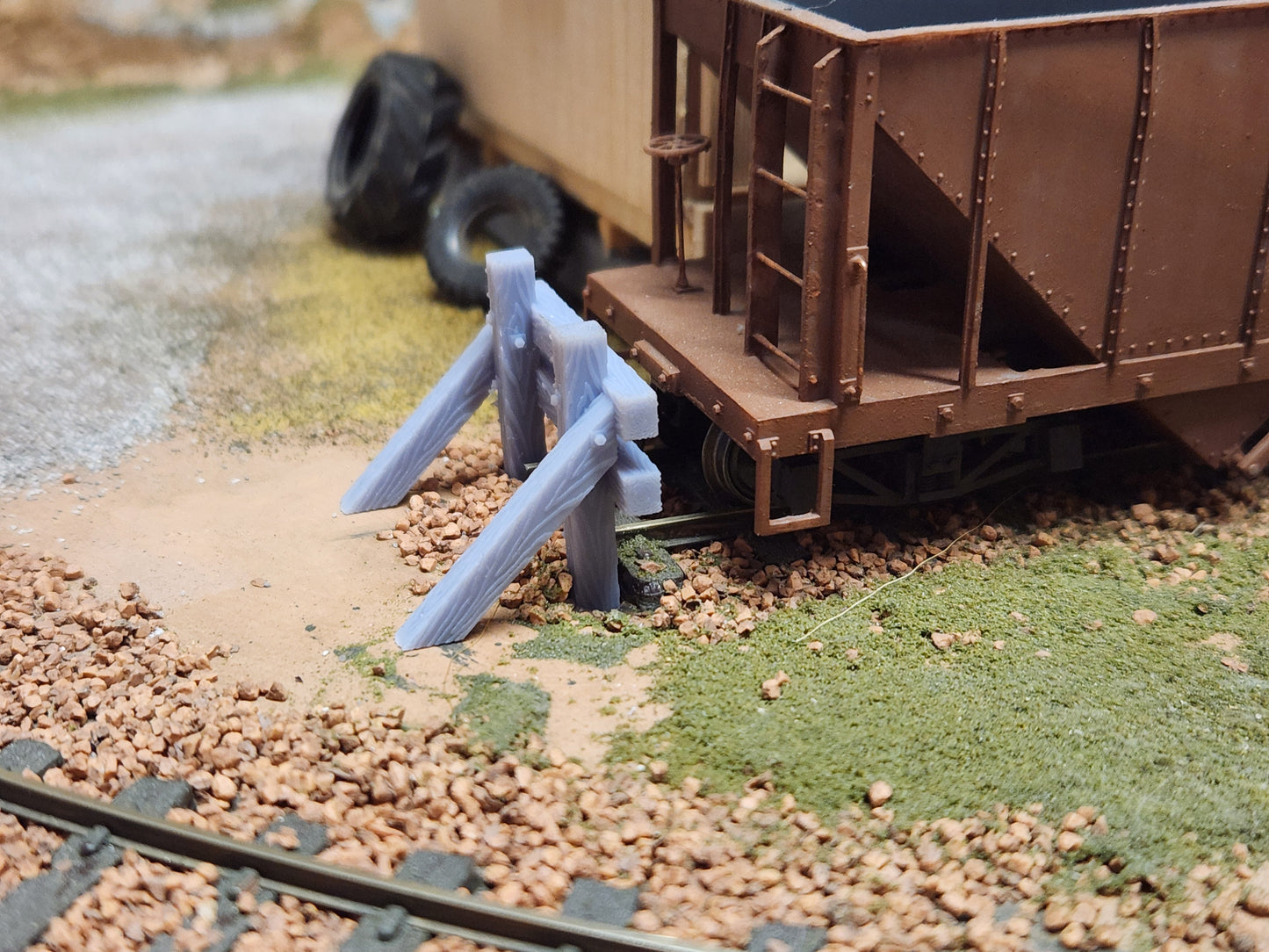 On30 3D Printed Wood Track Bumpers One Pair