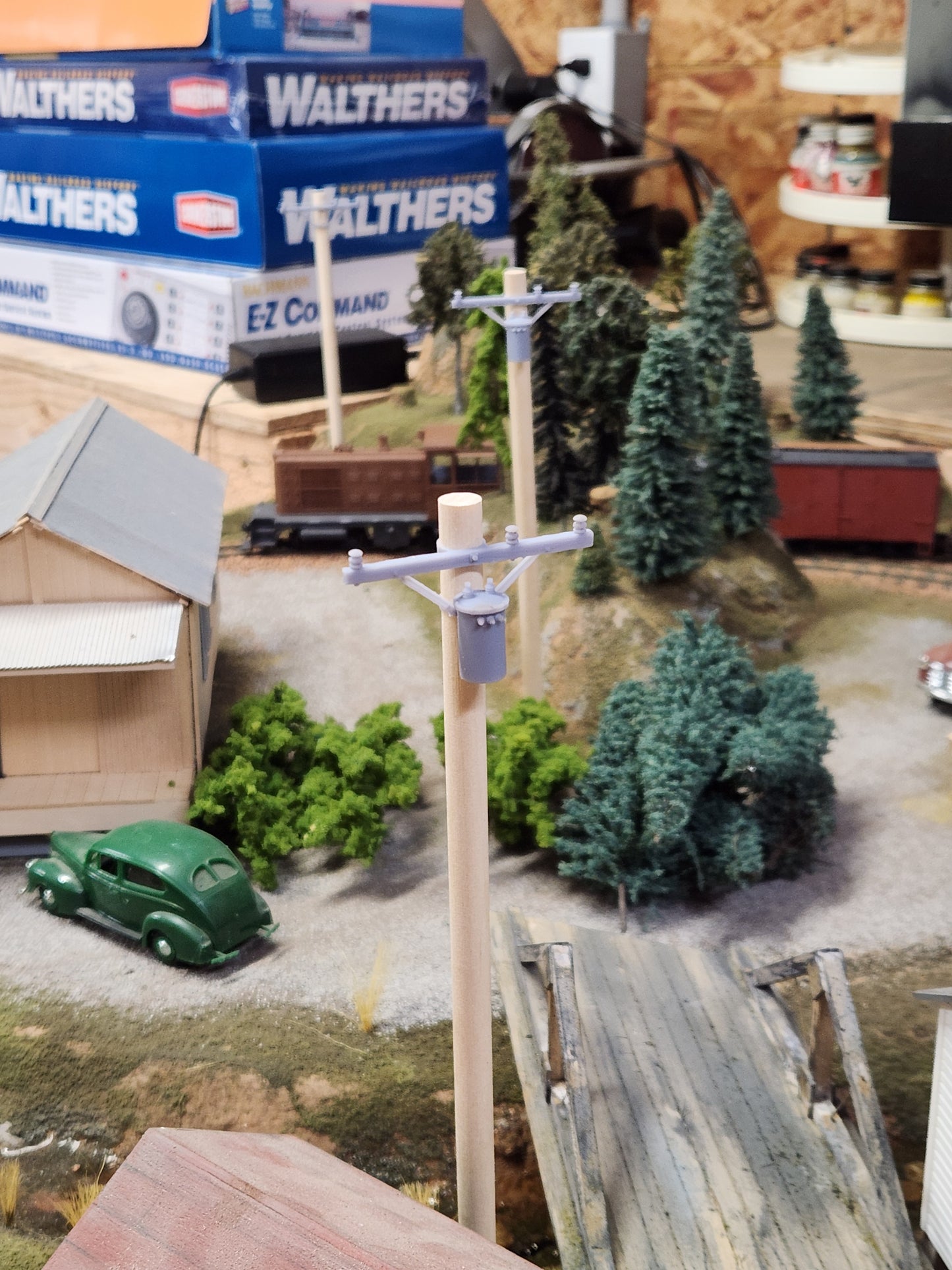 O scale 3D Printed Utility pole kit with transformer
