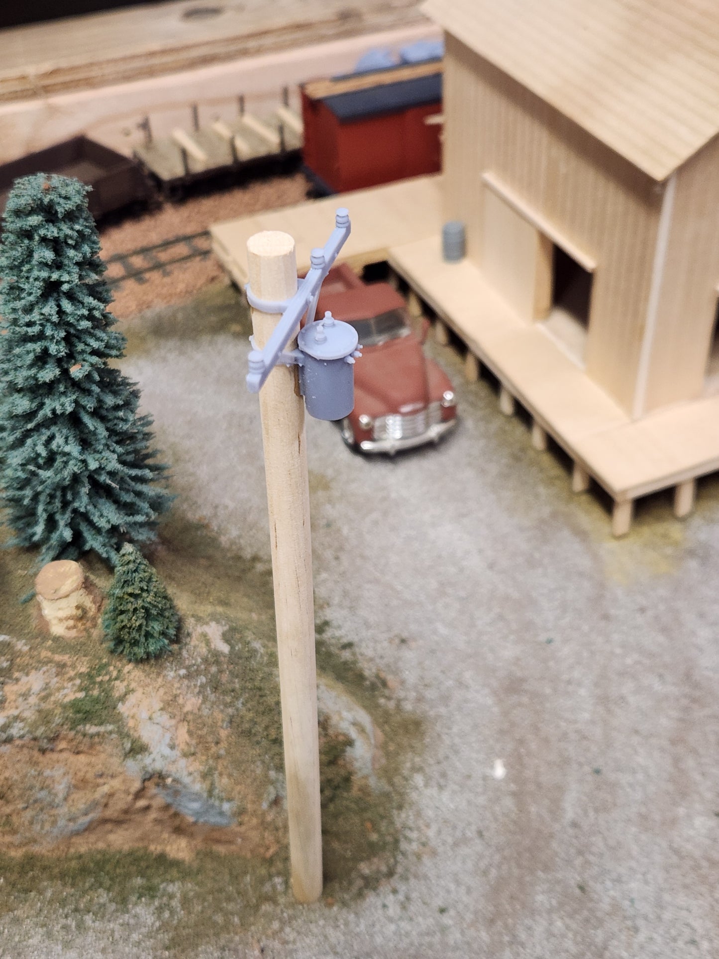 O scale 3D Printed Utility pole kit with transformer