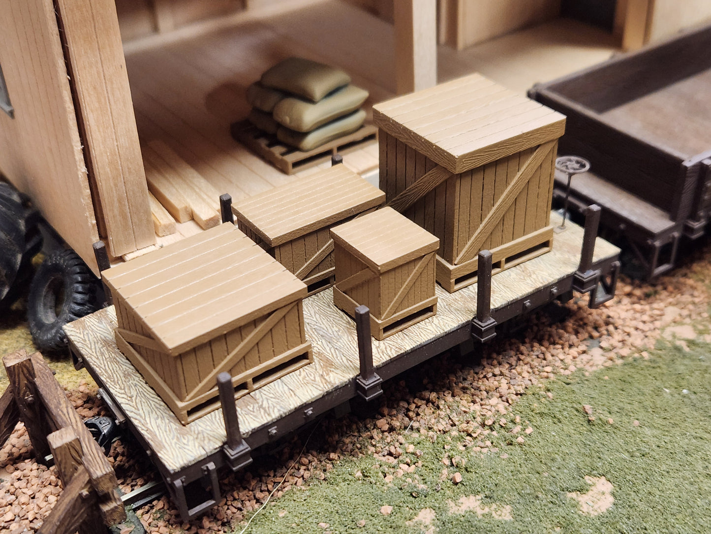 O scale 3D Printed Wood crate set 4pcs