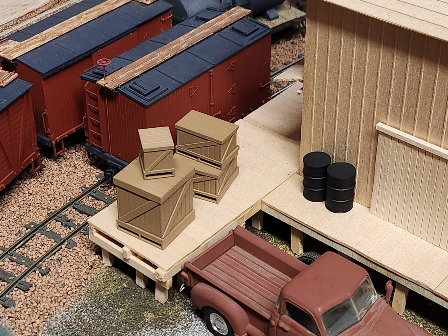 O scale 3D Printed Wood crate set 4pcs