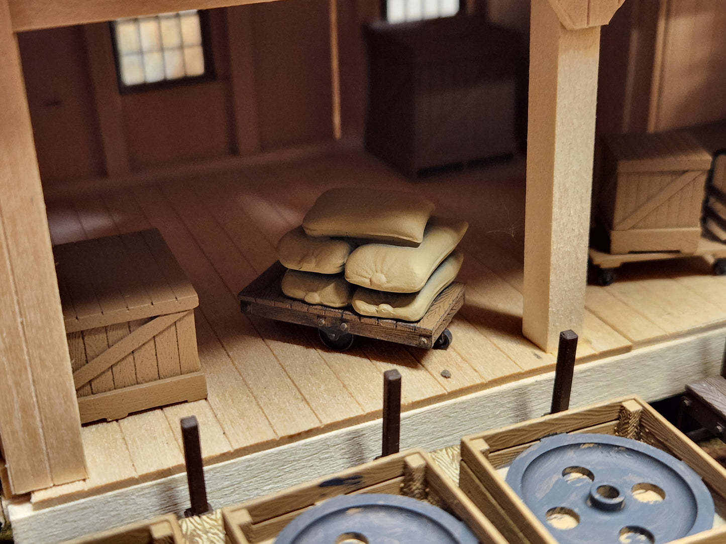 O scale 3D Printed Freight Depot Cart Set(4pcs)