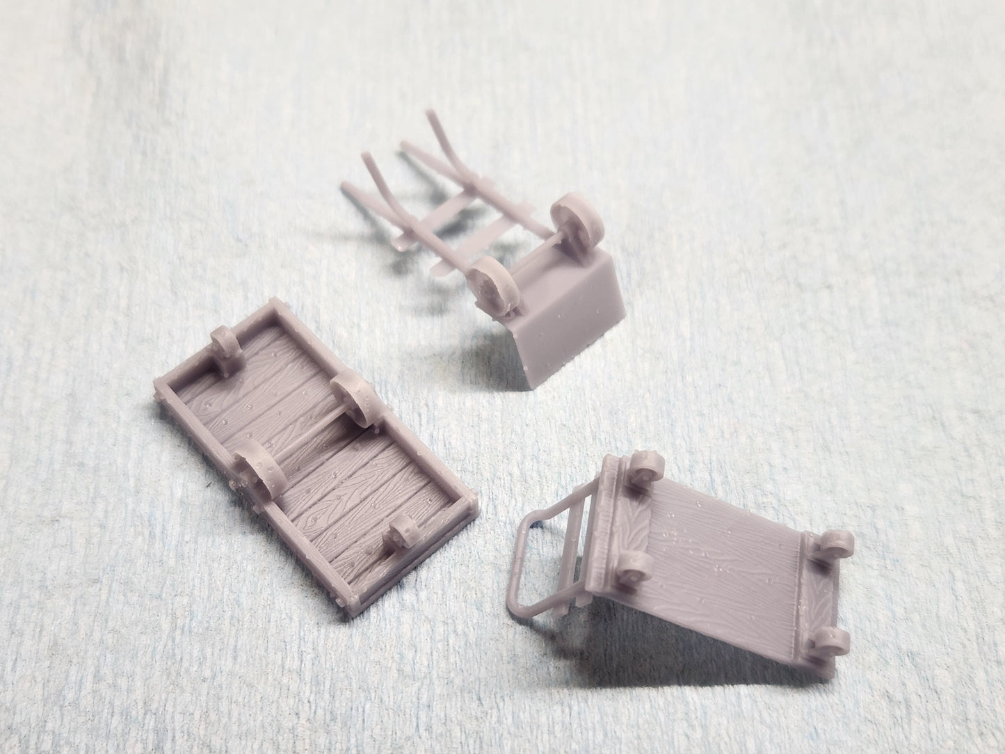 O scale 3D Printed Freight Depot Cart Set(4pcs)