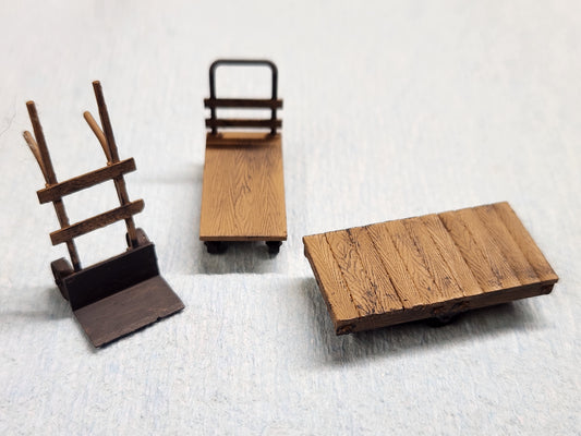 O scale 3D Printed Freight Depot Cart Set(4pcs)