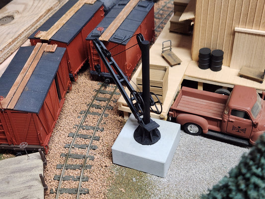 O scale 3D Printed Freight Depot Jib Crane