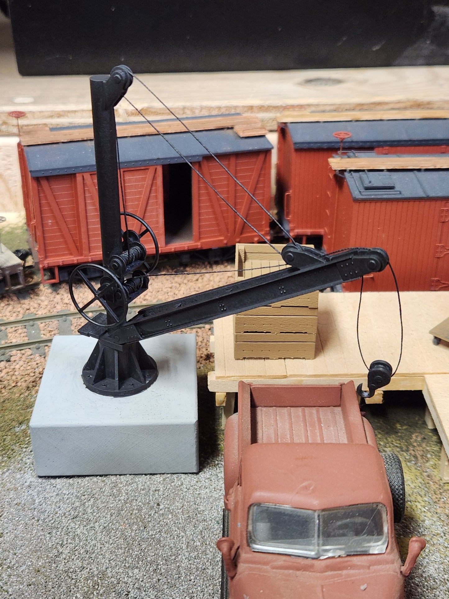 O scale 3D Printed Freight Depot Jib Crane