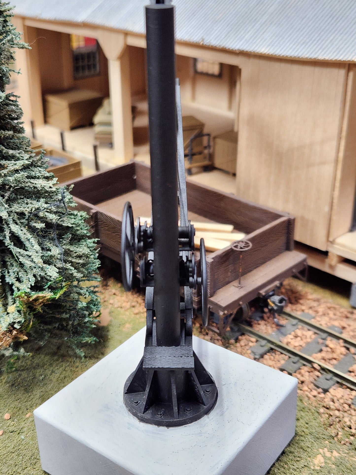 O scale 3D Printed Freight Depot Jib Crane