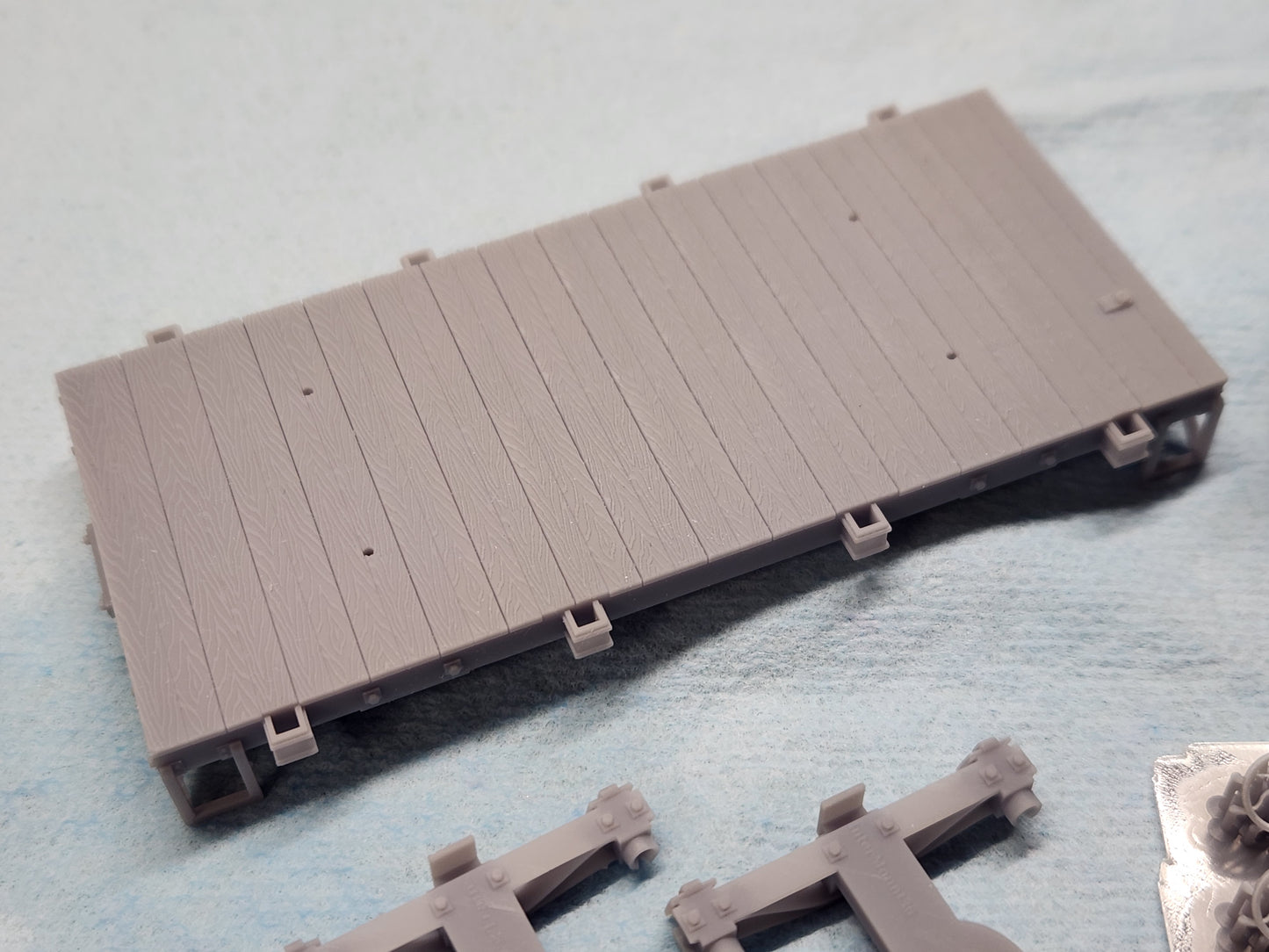 On30 3D Printed 16ft Flat Car With Lumber Load