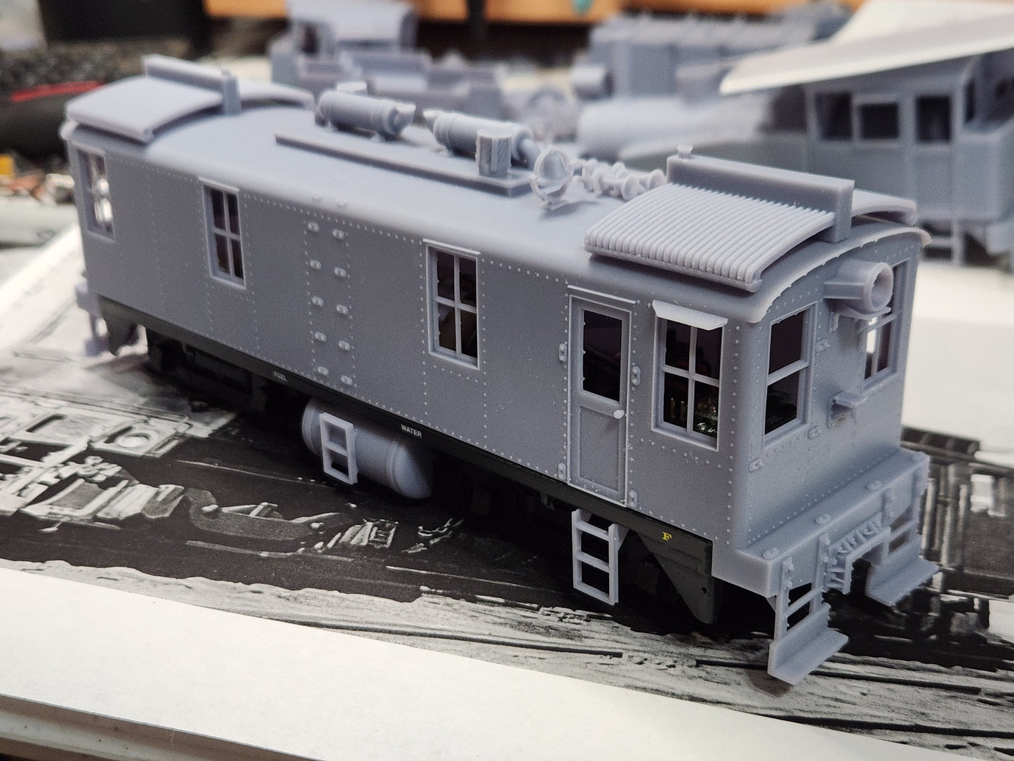 S Scale Ingersol Rand 100 Ton Box Cab Switcher Kit 3D printed For The Helper Service Showcase Line SW7 Mechanism