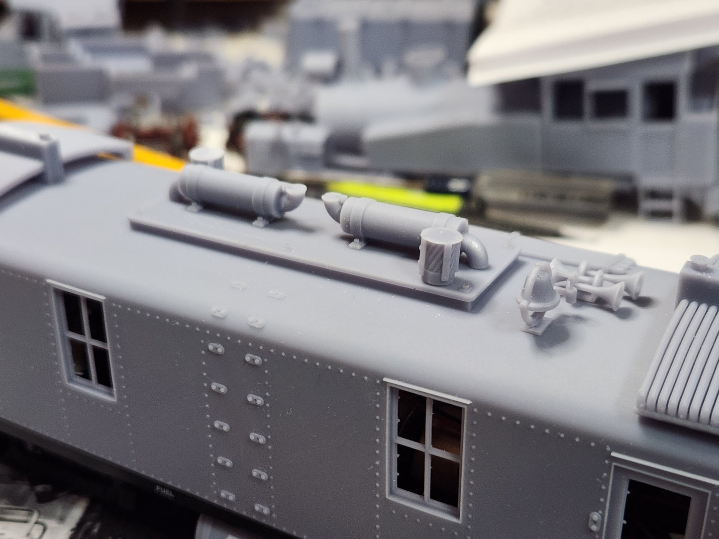 S Scale Ingersol Rand 100 Ton Box Cab Switcher Kit 3D printed For The Helper Service Showcase Line SW7 Mechanism