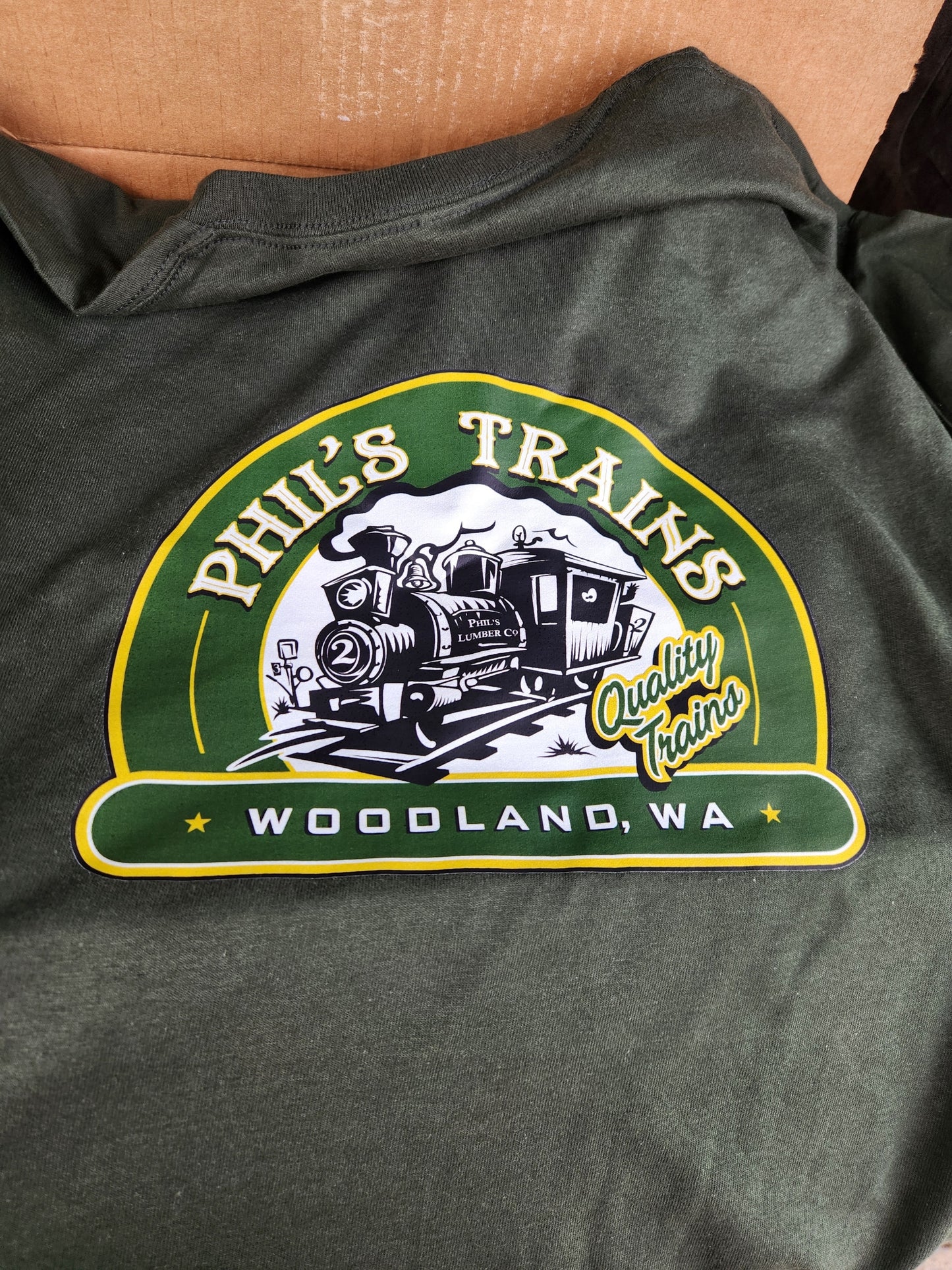 Phil's Trains Short Sleeve Tee Shirt Green