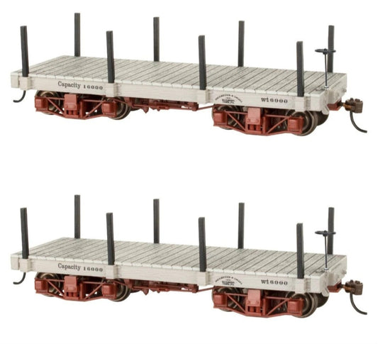 Bachmann On30 18' Flat cars(set of 2) Gray 26513
